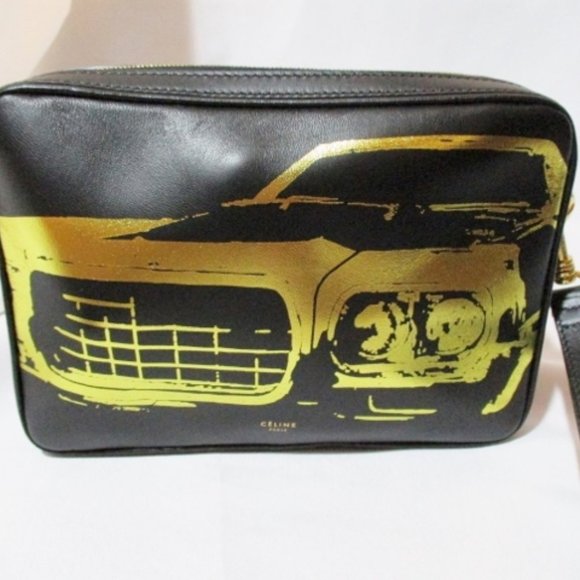 Celine Handbags - CELINE Leather CAR Zip Bag Purse Pouch Wristlet